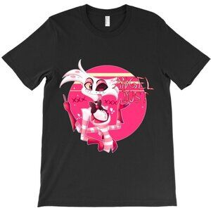 Hazbin Hotel Angel Dust Shirt Cartoon Anime Graphic Tee Cosplay Fan Unisex Retro